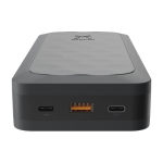 Batterie externe en plastique recyclé ultra-rapide 27 000 mAh couleur noir vue détail 1