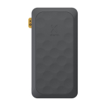 Batterie externe en plastique recyclé avec plusieurs ports 45 000 mAh couleur noir deuxième vue frontale