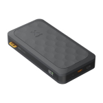 Batterie externe en plastique recyclé avec plusieurs ports 45 000 mAh couleur noir troisième vue