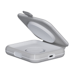 Chargeur de voyage sans fil pliable et magnétique 2 en 1 15W couleur gris troisième vue