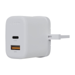 Chargeur avec prise britannique en plastique recyclé 67W couleur blanc vue détail 2