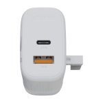 Chargeur avec prise britannique en plastique recyclé 67W couleur blanc deuxième vue