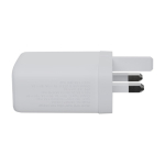 Chargeur avec prise britannique en plastique recyclé 67W couleur blanc vue latérale