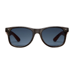 Lunettes de soleil rétro fabriquées en partie à partir de café couleur marron foncé deuxième vue frontale