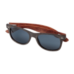 Lunettes de soleil rétro fabriquées en partie à partir de café couleur marron foncé deuxième vue