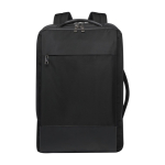 Sac à dos résistant pour ordinateur portable en polyester recyclé 17” couleur noir deuxième vue frontale