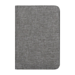 Porte-passeport RFID en polyester recyclé avec plusieurs poches couleur gris chiné troisième vue frontale