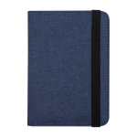 Porte-passeport RFID en polyester recyclé avec plusieurs poches couleur bleu marine deuxième vue frontale