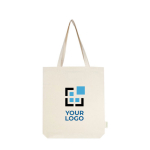 Sac en coton biologique avec de longues anses 180 g/m² 11L avec zone d'impression