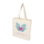 Sac en coton biologique avec capacité de 14L 180 g/m² couleur naturel vue impression sérigraphique