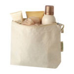 Trousse de toilette en coton biologique avec fermeture éclair 180 g/m² couleur naturel deuxième vue