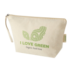 Grande trousse de toilette en coton biologique avec dragonne 180 g/m² couleur naturel vue impression transfert