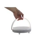 Enceinte Prixton 4 en 1 de 10W avec LED et base de charge sans fil couleur blanc quatrième vue