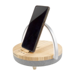 Enceinte Prixton 4 en 1 de 10W avec LED et base de charge sans fil couleur bois