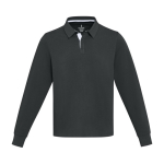 Polo unisexe en coton biologique style rugby 280 g/m² Elevate NXT couleur noir deuxième vue frontale