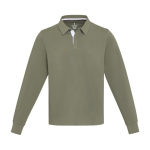Polo unisexe en coton biologique style rugby 280 g/m² Elevate NXT couleur vert deuxième vue frontale