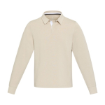 Polo unisexe en coton biologique style rugby 280 g/m² Elevate NXT couleur ivoire deuxième vue frontale