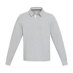 Polo unisexe en coton biologique style rugby 280 g/m² Elevate NXT couleur gris chiné deuxième vue frontale