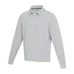Polo unisexe en coton biologique style rugby 280 g/m² Elevate NXT couleur gris chiné