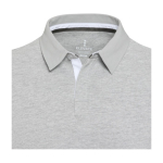Polo unisexe en coton biologique style rugby 280 g/m² Elevate NXT couleur gris chiné vue détail 1