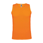 T-shirt de sport pour enfant 140 g/m² Roly Kinder-Sportshirt mit abnehmbarem Etikett, 140 g/m2, Roly couleur orange fluorescent