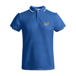 Polo de sport enfant en polyester à manches courtes 140 g/m² Roly Kurzarm-Kinder-Sport-Polo aus Polyester, 140 g/m2 Roly couleur bleu roi vue impression sérigraphique