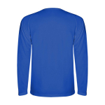 T-shirt technique pour enfants à manches longues 150 g/m² Roly Technisches Langarm-Sport-T-Shirt für Kinder, 150 g/m2 Roly couleur bleu deuxième vue arrière
