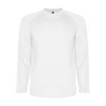T-shirt technique pour enfants à manches longues 150 g/m² Roly Technisches Langarm-Sport-T-Shirt für Kinder, 150 g/m2 Roly couleur blanc