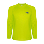 T-shirt technique pour enfants à manches longues 150 g/m² Roly Technisches Langarm-Sport-T-Shirt für Kinder, 150 g/m2 Roly couleur jaune fluorescent vue impression sérigraphique