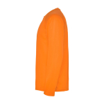 T-shirt technique pour enfants à manches longues 150 g/m² Roly Technisches Langarm-Sport-T-Shirt für Kinder, 150 g/m2 Roly couleur orange fluorescent vue latérale