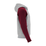 Sweat bicolore à capuche pour enfant 280 g/m² Roly Badet couleur bordeaux deuxième vue latérale