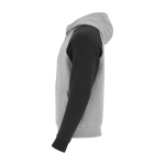 Sweat bicolore à capuche pour enfant 280 g/m² Roly Badet couleur noir vue latérale