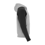 Sweat bicolore à capuche pour enfant 280 g/m² Roly Badet couleur noir deuxième vue latérale