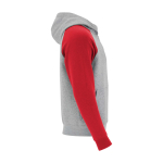 Sweat bicolore à capuche pour enfant 280 g/m² Roly Badet couleur rouge deuxième vue latérale