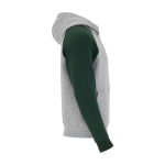 Sweat bicolore à capuche pour enfant 280 g/m² Roly Badet couleur vert bouteille deuxième vue latérale