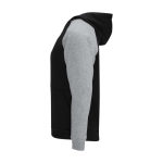 Sweat bicolore à capuche pour enfant 280 g/m² Roly Badet couleur noir mat vue latérale