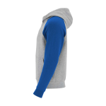 Sweat bicolore à capuche pour enfant 280 g/m² Roly Badet couleur bleu roi vue latérale