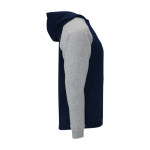 Sweat bicolore à capuche pour enfant 280 g/m² Roly Badet couleur bleu marine deuxième vue latérale