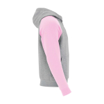 Sweat bicolore à capuche pour enfant 280 g/m² Roly Badet couleur rose clair  deuxième vue latérale