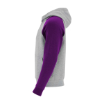 Sweat bicolore à capuche pour enfant 280 g/m² Roly Badet couleur mauve vue latérale