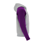 Sweat bicolore à capuche pour enfant 280 g/m² Roly Badet couleur mauve deuxième vue latérale