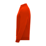 Sweat-shirt enfant à manches longues avec zip court 200 g/m² Roly Langarm-Kinder-Sweatshirt mit Logo, 200 g/m2 Roly couleur rouge vue latérale