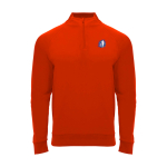 Sweat-shirt enfant à manches longues avec zip court 200 g/m² Roly Langarm-Kinder-Sweatshirt mit Logo, 200 g/m2 Roly couleur rouge vue impression sérigraphique