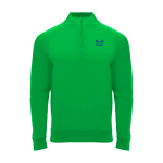 Sweat-shirt enfant à manches longues avec zip court 200 g/m² Roly Langarm-Kinder-Sweatshirt mit Logo, 200 g/m2 Roly couleur vert vue impression sérigraphique