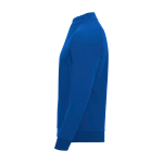 Sweat-shirt enfant à manches longues avec zip court 200 g/m² Roly Langarm-Kinder-Sweatshirt mit Logo, 200 g/m2 Roly couleur bleu roi vue latérale