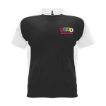 T-shirt de sport pour enfant bicolore 140 g/m² Roly Bugatti couleur blanc/noir vue impression sérigraphique