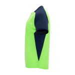 T-shirt de sport pour enfant bicolore 140 g/m² Roly Bugatti couleur vert fluorescent vue latérale