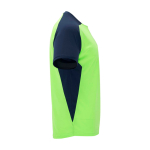 T-shirt de sport pour enfant bicolore 140 g/m² Roly Bugatti couleur vert fluorescent deuxième vue latérale