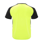 T-shirt de sport pour enfant bicolore 140 g/m² Roly Bugatti couleur jaune fluorescent deuxième vue arrière
