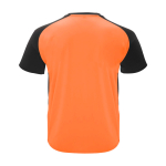 T-shirt de sport pour enfant bicolore 140 g/m² Roly Bugatti couleur orange fluorescent deuxième vue arrière